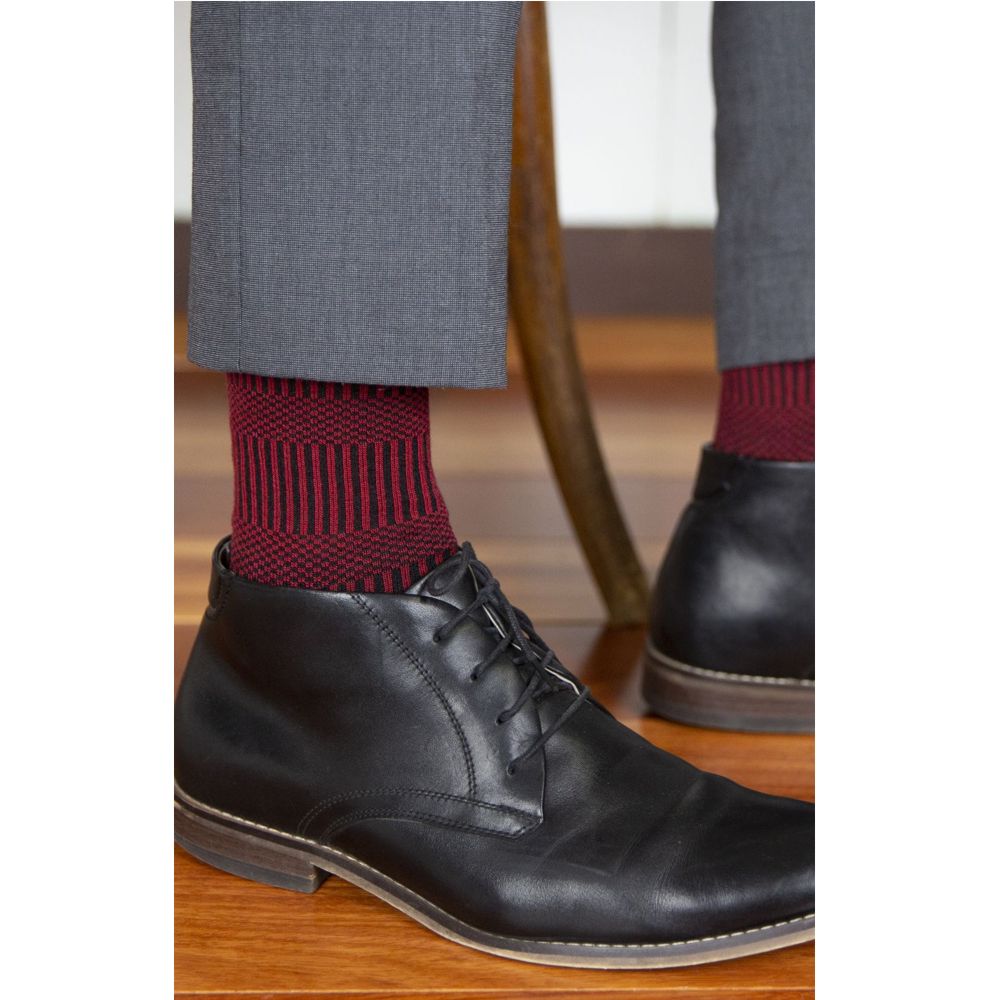 65% Fine Merino Wool Patterned Men's Health Sock® (Style 17C) - Sock ...