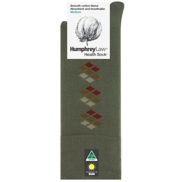 85% Mercerised Cotton Men’s Health Sock® – Multi Diamond Pattern (Style 51C)